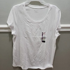NO BOUNDARIES JUNIORS WOMENS SOLID WHITE SHORT SLEEVE T-SHIRT SIZE XXL (19) NEW - Picture 1 of 6
