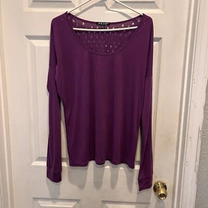 Volcom Women's Large Purple Long Sleeve Shirt Size Large Lightweight Cut Outs - Picture 1 of 7