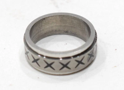 Ring Stainless Steel Etched Spinner Band Ring - Image 1 of 3