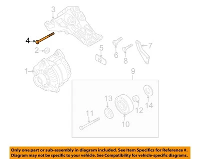 Tornillo de montaje de soporte de alternador Nissan OEM 03-25 081B70021A Foto 1 de 2