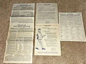 1931 MILWAUKEE POST OFFICE BULLETINS / POSTMASTER Peter Piasecki LETTER 5 Items - Picture 1 of 13