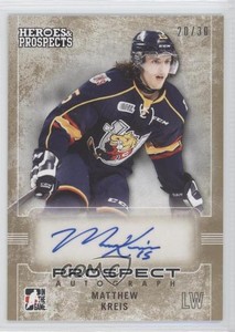 2014-15 ITG Heroes and Prospects Prospect Auto Gold /30 Matthew Kreis #58 Auto