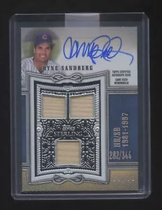 RYNE SANDBERG TOPPS STERLING AUTOGRAPH TRIPLE BAT #D 08/10 MINT AUTOGRAPH HOF - Picture 1 of 1