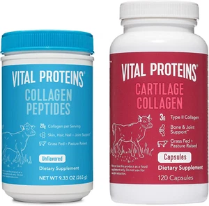Vital Proteins Collagen Peptides Powder Unflavored 9.33 OZ Collagen Pills 120 Ca - Picture 1 of 12