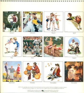 SAMMLERKALENDER-2018-NORMAN ROCKWELL-RUMBLE SEAT+CLOCK MENDER+SODA BRUNNEN - Bild 1 von 2