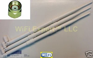 White 3 9dBi 2.4GHz 5GHz Dual Band RPSMA Antennas Netgear R7000 Nighthawk AC1900 - Picture 1 of 8