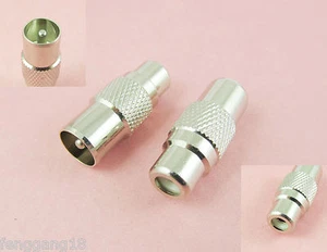 10pcs IEC TV PAL DVB-T Male to RCA Female Coaxial Straight RF Connector Adapter - Picture 1 of 2