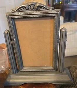 Antique Vintage Wood Frame Swivel Swinging Tilt Tabletop - Inner 5 1/4" x 3 1/4" - Picture 1 of 10