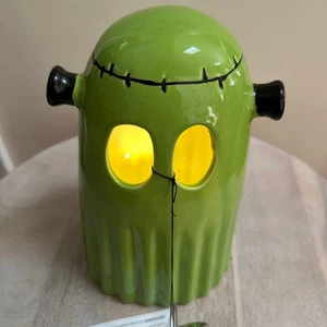 Kobold und Ghul Halloween Frankenstein grüner Geist 10" Figur LED beleuchtet NEU - Bild 1 von 12