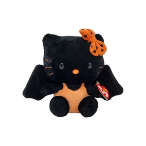 TY 2010 Beanie Baby Hello Kitty Halloween Bat Costume Sanrio 6" Plush Rare NWT - Picture 1 of 8