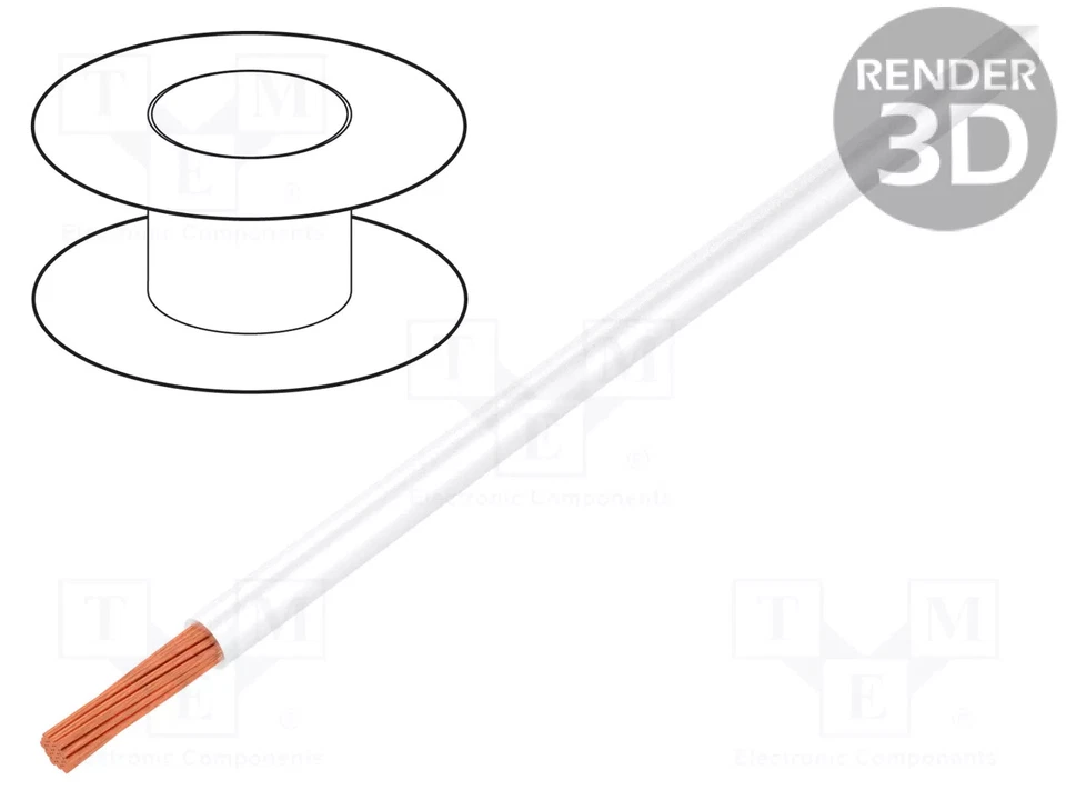 1x0,75mm² Litze 600V Ader weiß Silivolt-E Cu Silikon - Bild 1 von 1