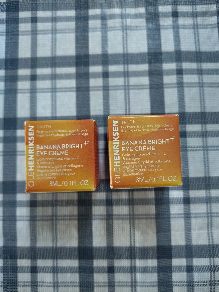 2 件 Olehenriksen 香蕉亮色 + 眼霜 0.1 盎司样品新品 — 第 1/1 张图片