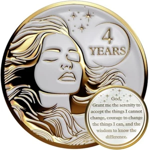 4 Year Sobriety Coin Gift Set | Woman's Serenity Token AA Chip Medallion - Bild 1 von 8