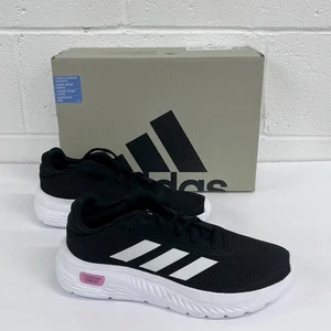 Adidas Women's Cloudfoam Comfy Lace Up Sneakers Shoes Casual US 7.5 Black/White - Picture 1 of 6