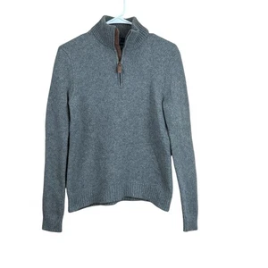 Polo Ralph Lauren Sweater Mens Small Gray 1/4 Zip Knit Wool Angora Rabbit Hair - Picture 1 of 3