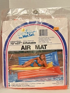 The Wet Set Inflatable Pool Air Mat Float Vintage Intex 1984 72 x 27" Orange NEW - Picture 1 of 6