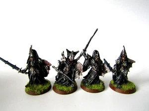 A4 WARHAMMER LOTR / MIDDLE EARTH BLACK NUMENOREAN X 4 PAINTED METAL MODELS - Picture 1 of 3