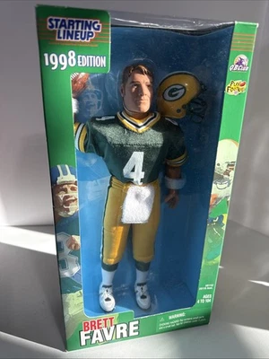 Figura de Brett Favre de Green Bay Packers 1998 alineación inicial totalmente posable nueva en caja NFL Foto 1 de 4