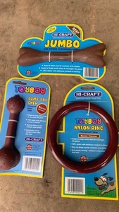HI-CRAFT TOYBOY NYLON BEEF FLAVOURED RING,JUMBO BEEF DOG BONE & DUMBELL CHEW. - Picture 1 of 1