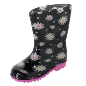 New Wootie Toddler Girl's Daisy Floral Waterproof Rain Boots - Picture 1 of 3