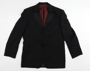 Fellini Mens Black Wool Tuxedo Suit Jacket Size 42 Regular - Picture 1 of 10