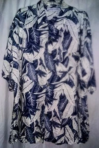 NEW BLUE JUNGLE PRINT HAWAIIAN SHIRT BY IRVINE PARK 2XL - Picture 1 of 6