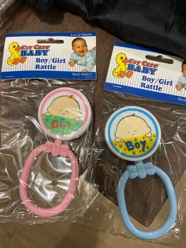 Vintage Baby Rattles Set of 2 Packs, 1 Boy Rattle plus 1 Girl Rattle | eBay