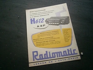 Catalogue prospectus voiture pub auto: Autoradio Radiomatic H612 a3p - Bild 1 von 2
