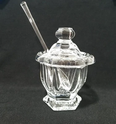 De colección Baccarat Bretaña Cristal Mostaza Tarro Tapa Cuchara Francia Firmado Mermelada Condimentos Foto 1 de 4