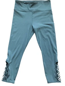 Joy Lab Women's Capri Cropped Lattice Leggings Yoga Pants Teal Size L Athleisure - Bild 1 von 17
