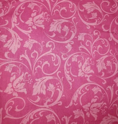 Vintage-look Sewing Fabric Springs Pink Art Nouveau Swirls 1.5ydX45" Cotton - Image 1 of 4