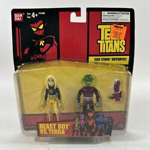 Teen Titans Go Beast Boy vs Terra Action Figure 2004 Bandai DC Comics 12387 NEW
