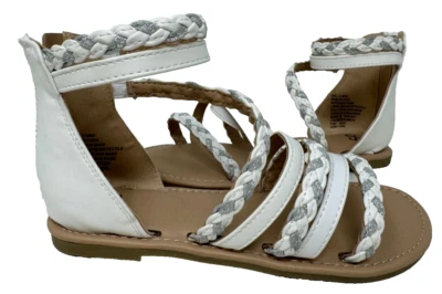 SO Youth Girl's Logan Berry Zip Up Gladiator Sandals White/Sparkle Size:12 195LM - Image 1 of 4