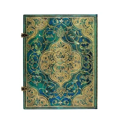 New Paperblanks Journal Lined Ultra 7x9" TURQUOISE CHRONICLES Gift Log Green - Image 1 of 4