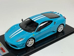 1/18 Looksmart Ferrari F430 Scuderia Blu Striscia Bianca Ruote Bianche #25/25 - Foto 1 di 8