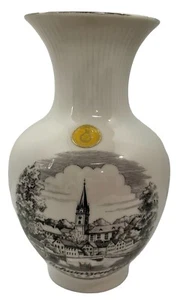 Schwarzenbach an der Saale Souvenir Vase Bavaria Germany weiß Porzellan 6" - Bild 1 von 18