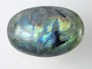 BUTW Labradorite Palmstone 62mm x 42mm x 20mm Healing Worry Soap Stone 9167K - Picture 1 of 3