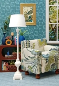 💡 BODEN weiß ARBEITSLAMPE Leuchte WOHNZIMMER Puppe Diorama Maßstab 1/6 für BARBIE - Bild 1 von 3