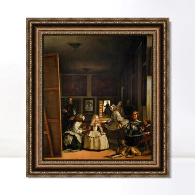 ANYA'S ARTFULHOME Framed Canvas Las Meninas,or The Family of Felipe IV by Diego Velazquez 32"x36"