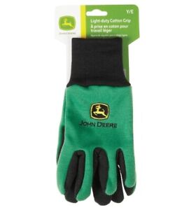 LP42386 John Deere Licensed Childrens Light-Duty Cotton Grip Gloves - Youth. Y/E