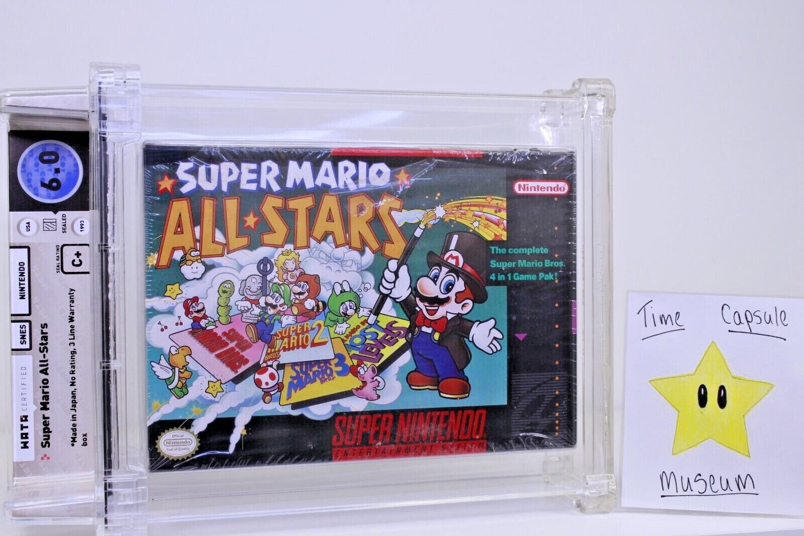 Super Mario All Stars First Print New Super Nintendo SNES WATA VGA Grade 6.0 C+