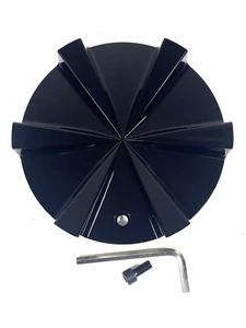 614-1875 CABO / MEGA / LIMITED / PLAYER CHROME WHEEL CENTER CAP GLOSS BLACK - Picture 1 of 6