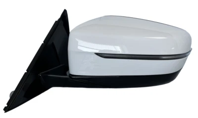 #179 WHITE LEFT DRIVER MIRROR WITH BLIND SPOT FOR BMW 530I 540I 530e 2017-2023 - Image 1 of 4