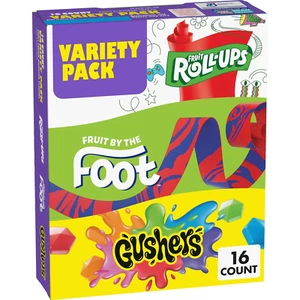 Fruit Roll-Ups, Fruit by the Foot, Gushers, Fruit Flavored Snacks Variety Pack, - Picture 1 of 7