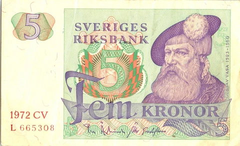 Sweden 1972 - 5 Kronor - Excellent conditon - Lot #7016 Cover
