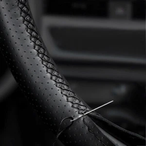 Cubierta de volante de cuero negro para Honda Civic 8th MK8 2005-2011 3 radios - Imagen 1 de 4