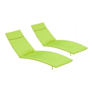 Noble House Chaise Lounge Cushion Polyester Foam Fill Hook+Loop Fastener Green - Picture 1 of 6