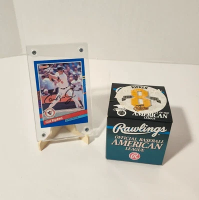 Cal Ripken Jr, 2130/2131 Commemorative Baseball & Autographed Card (Sold as Set) - Image 1 of 4