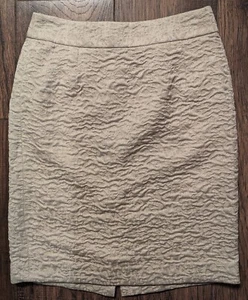 Banana Republic Bleistiftrock beige mit gold metallic Schimmer Größe 0 zierlich gefüttert - Bild 1 von 13