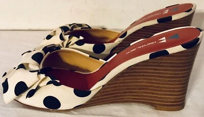 Daniblack Women’s Wedge Polka Dots Bow Mule Sandals In Excellent Condition 7.5 M - Image 1 of 4
